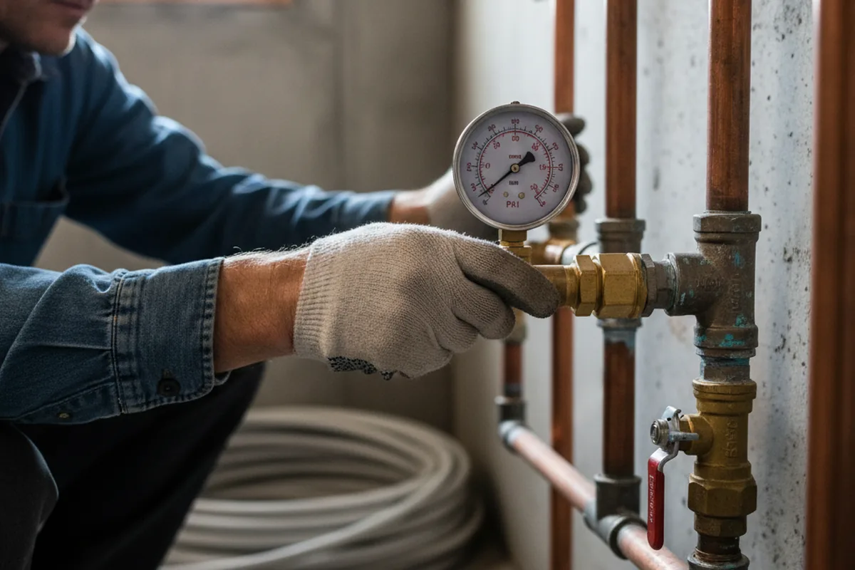 Pressure testing a repaired line during Water Line Repair in Willisburg